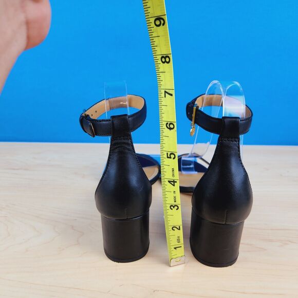 Tory Burch‎ Cecile Womens Size 6.5 Block Heels Black Leather Slingback Sandals - Picture 7 of 9